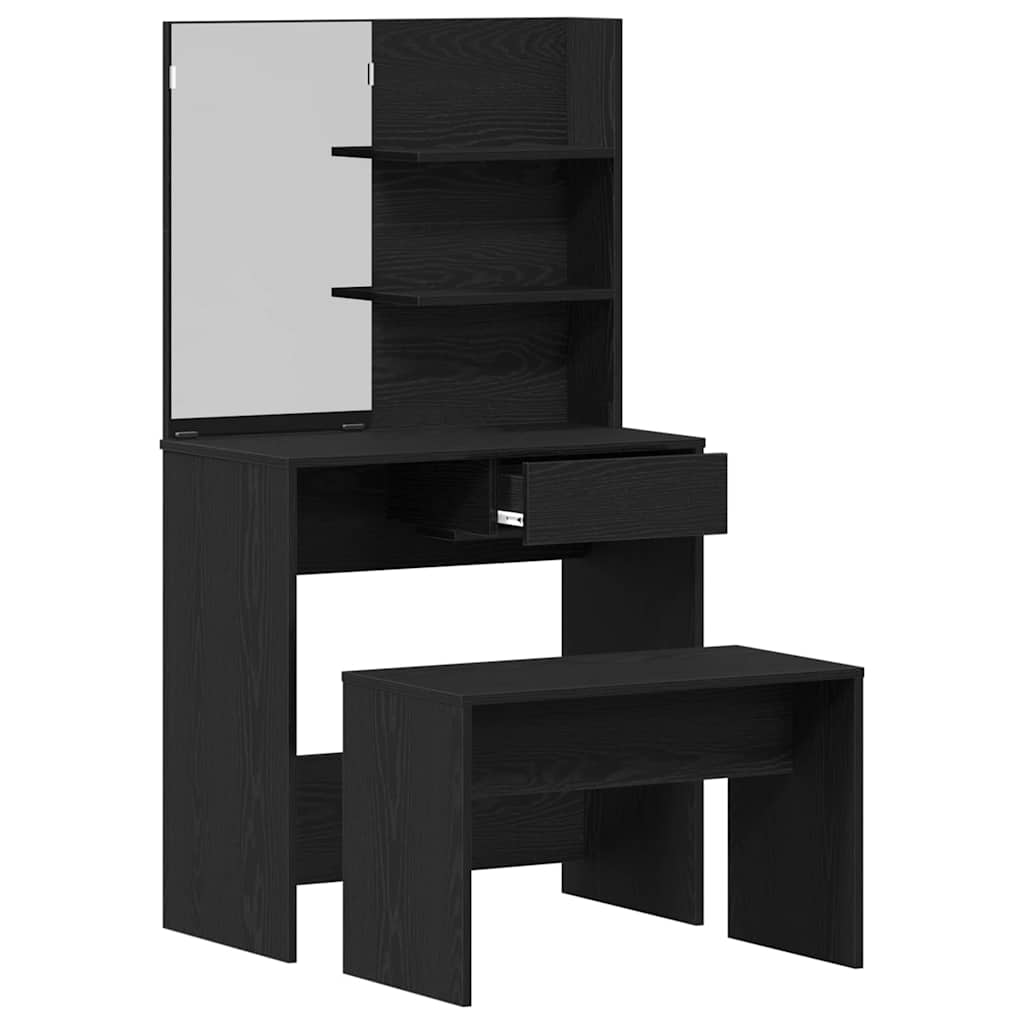 Set toaletnog stolića 2 pcs Crni hrast Konstruirano drvo