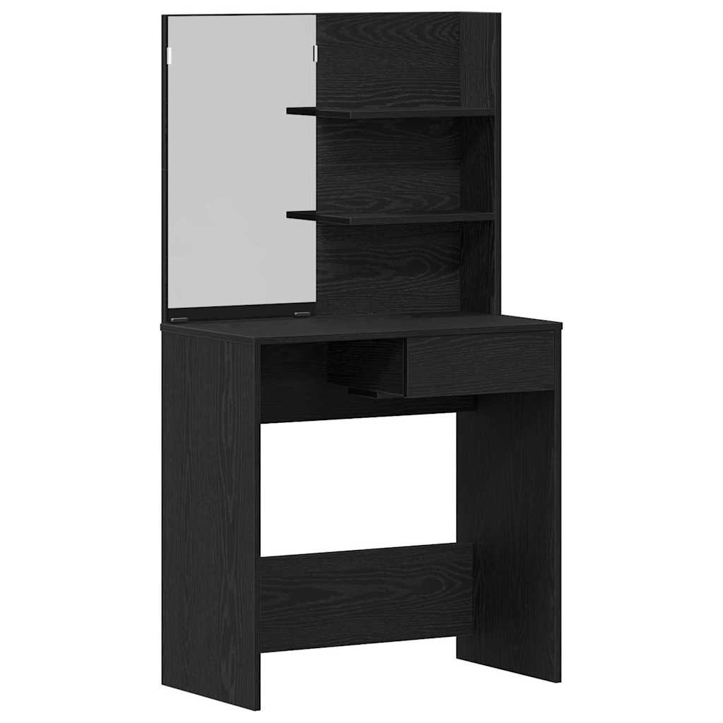 Set toaletnog stolića 2 pcs Crni hrast Konstruirano drvo