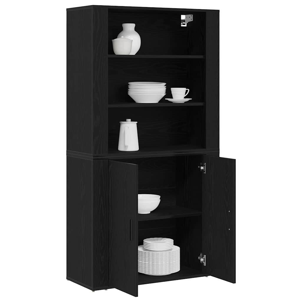 Highboard Crni hrast 80 x 33 x 150 cm Konstruirano drvo