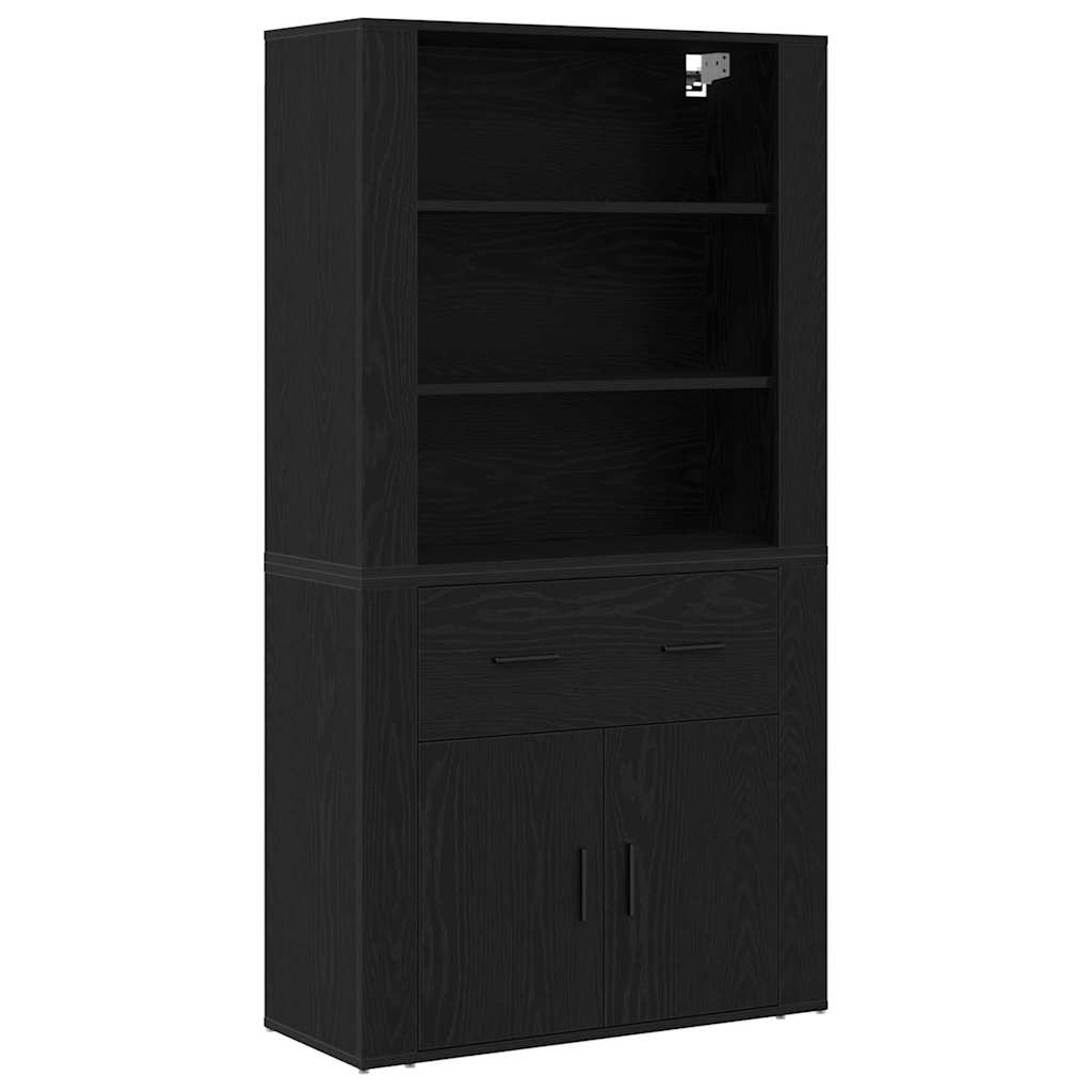 Highboard Crni hrast 80 x 33 x 150 cm Konstruirano drvo