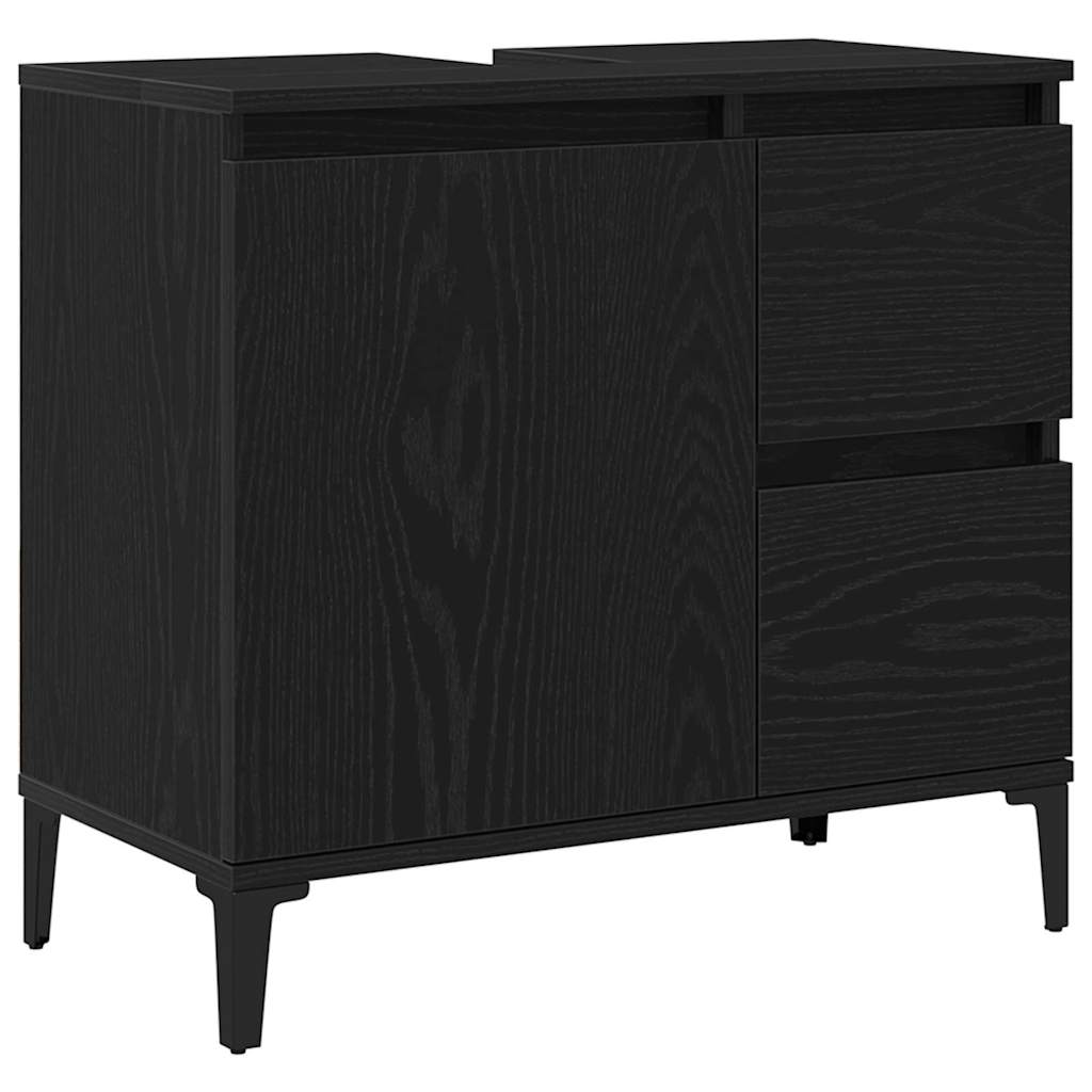 Set namještaja za kupaonicu Zidne s pohranom 3 pcs Crni hrast