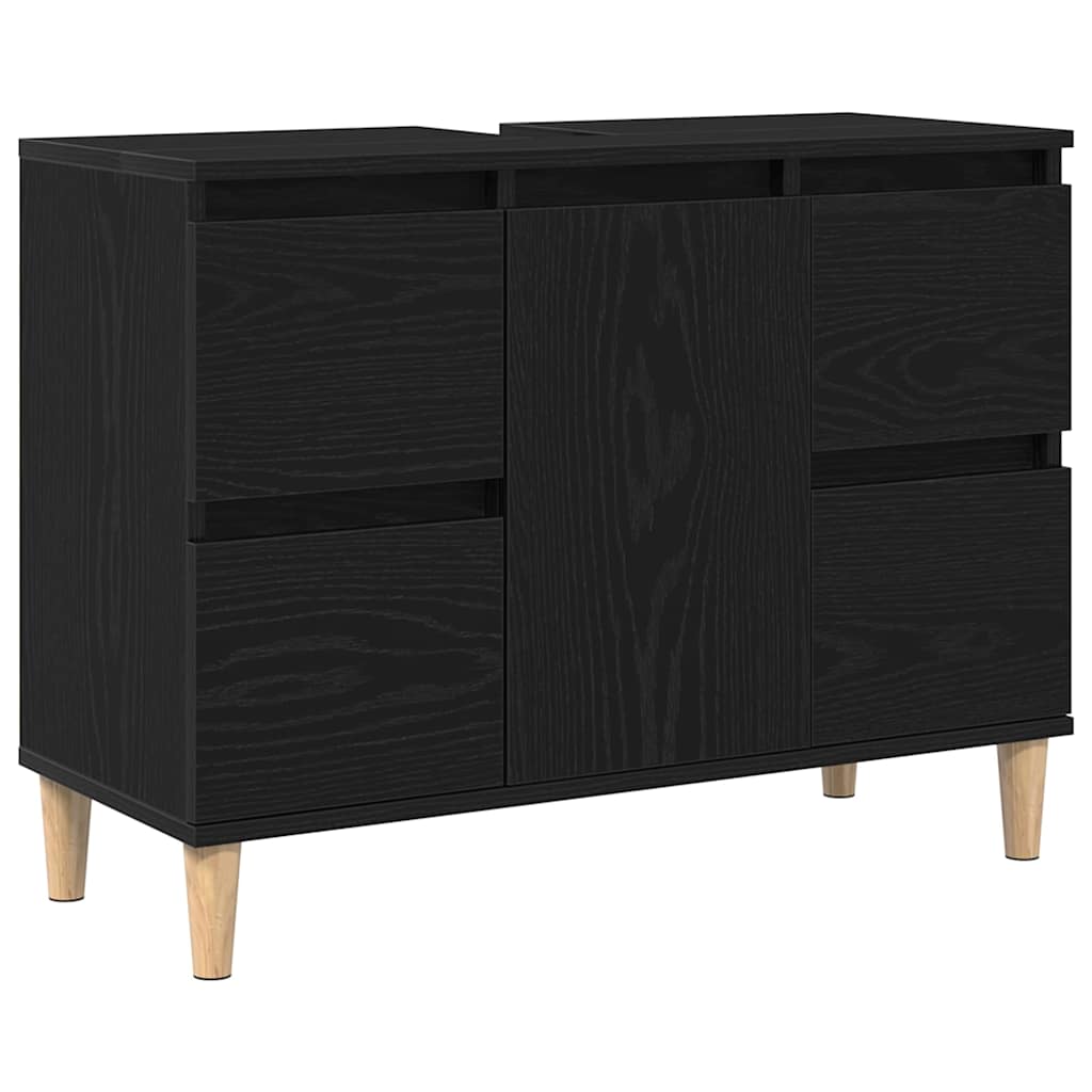Set namještaja za kupaonicu Zidne s pohranom 3 pcs Crni hrast