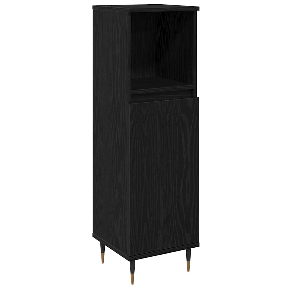 Set namještaja za kupaonicu 3 pcs Crni hrast 30 x 30 x 190 cm