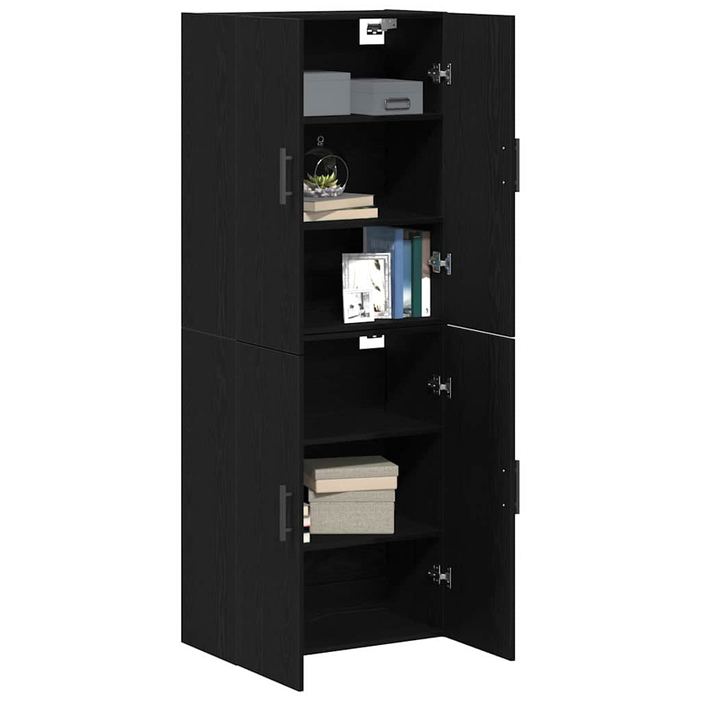Ormar za montažu na zid 2 pcs Crni hrast 69,5 x 34 x 90 cm