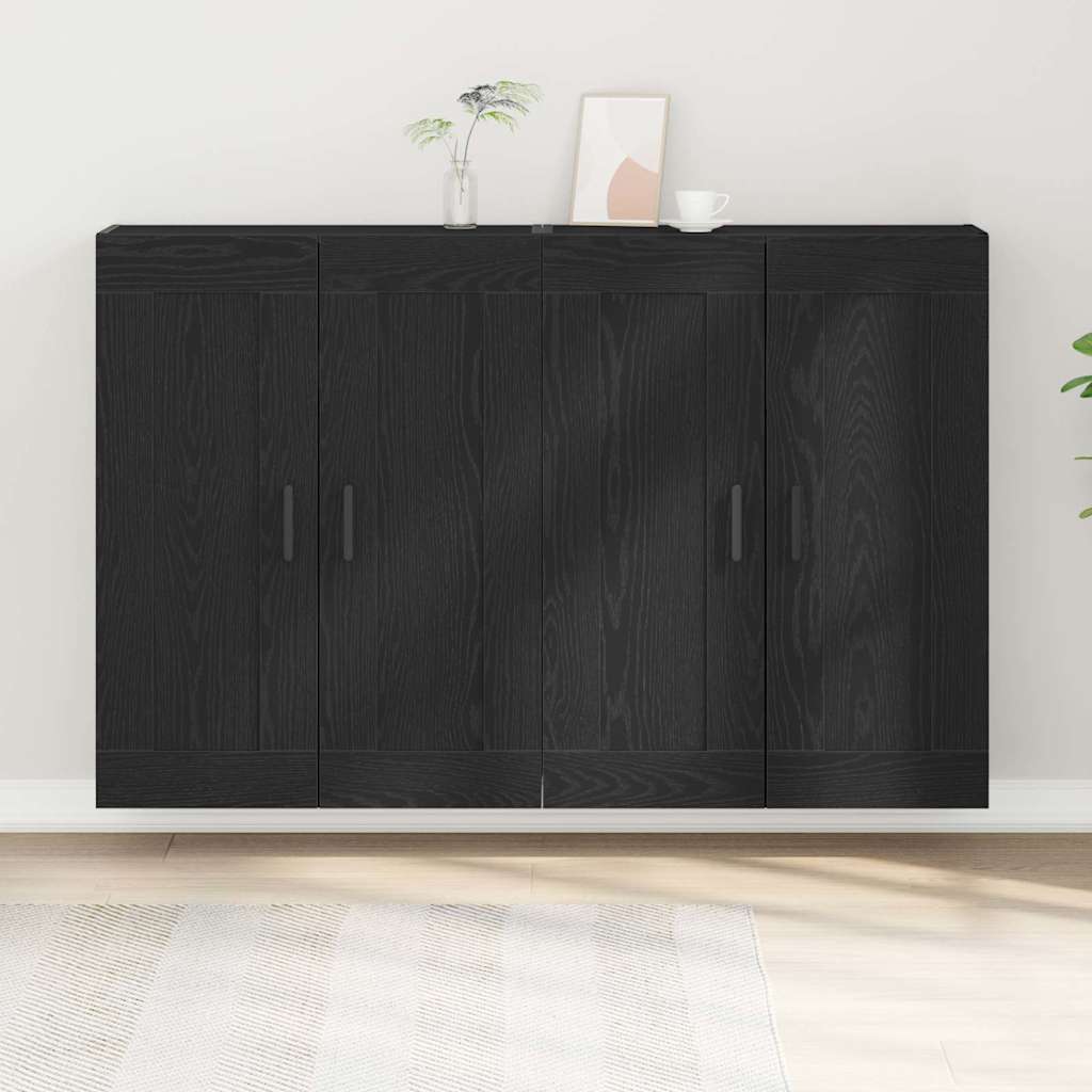 Kabinetski zidni Zidne 2 pcs Crni hrast 69,5 x 34 x 90 cm