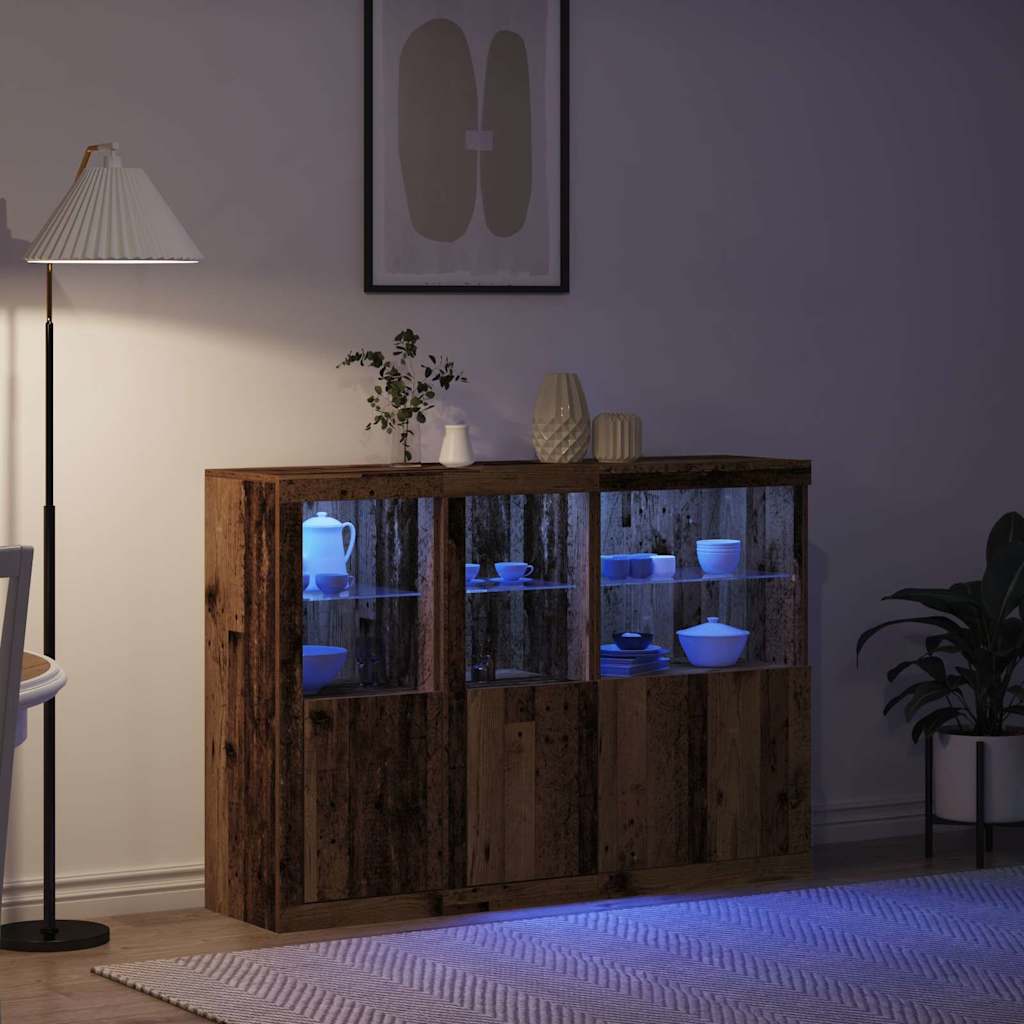 LED komoda Staro drvo 142,5 x 37 x 100 cm Konstruirano drvo