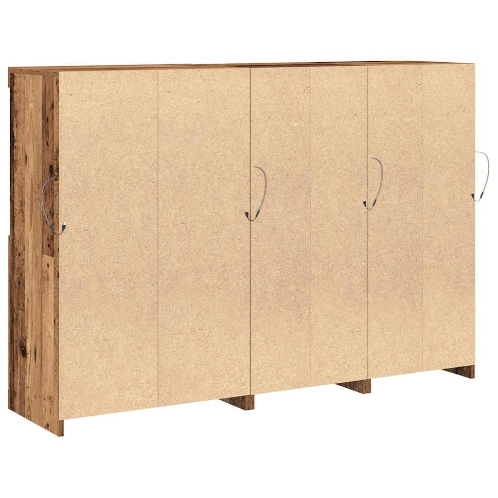 LED komoda Staro drvo 142,5 x 37 x 100 cm Konstruirano drvo