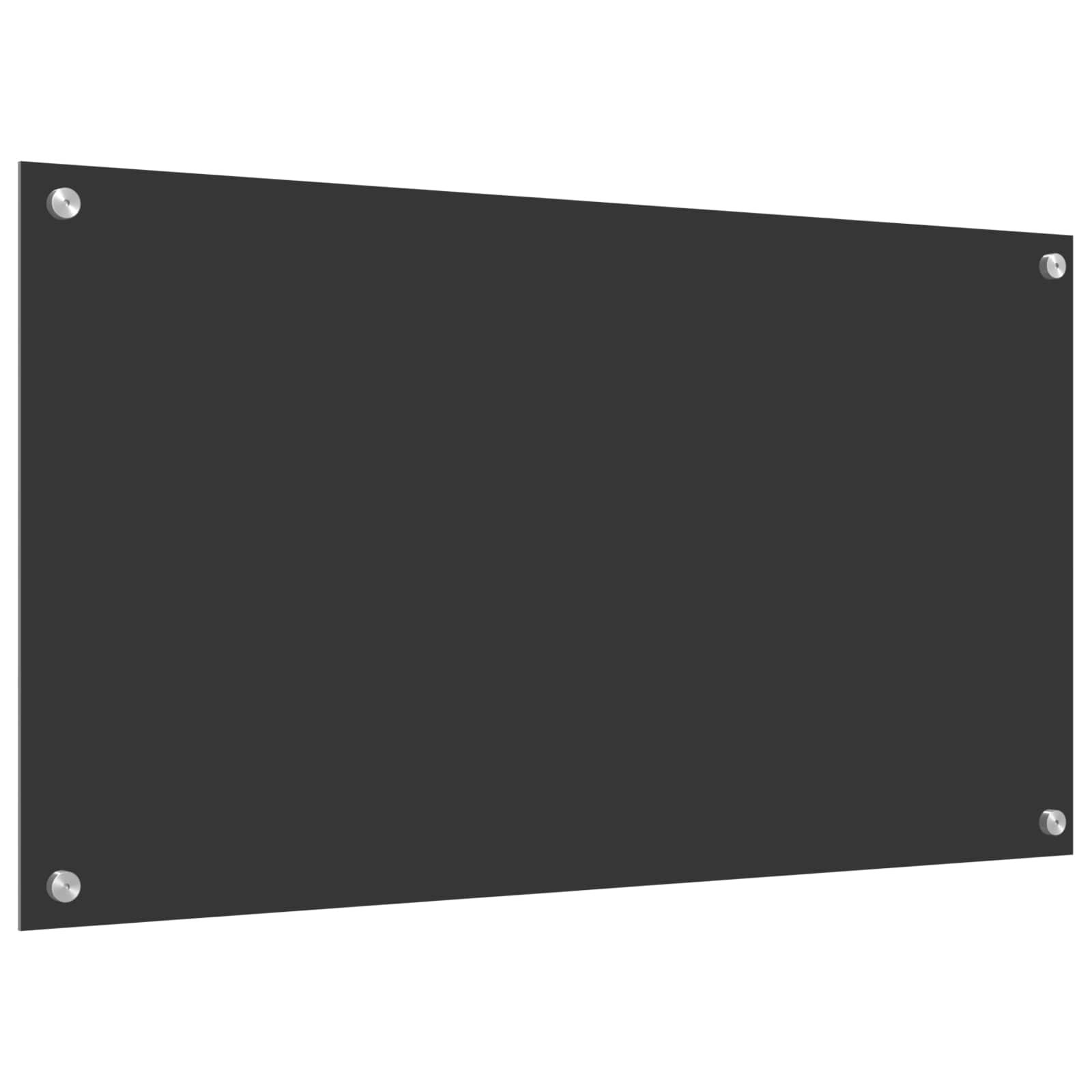 Kuhinjski zid Tamno siva 90 x 50 cm Staklo otporno na udarce
