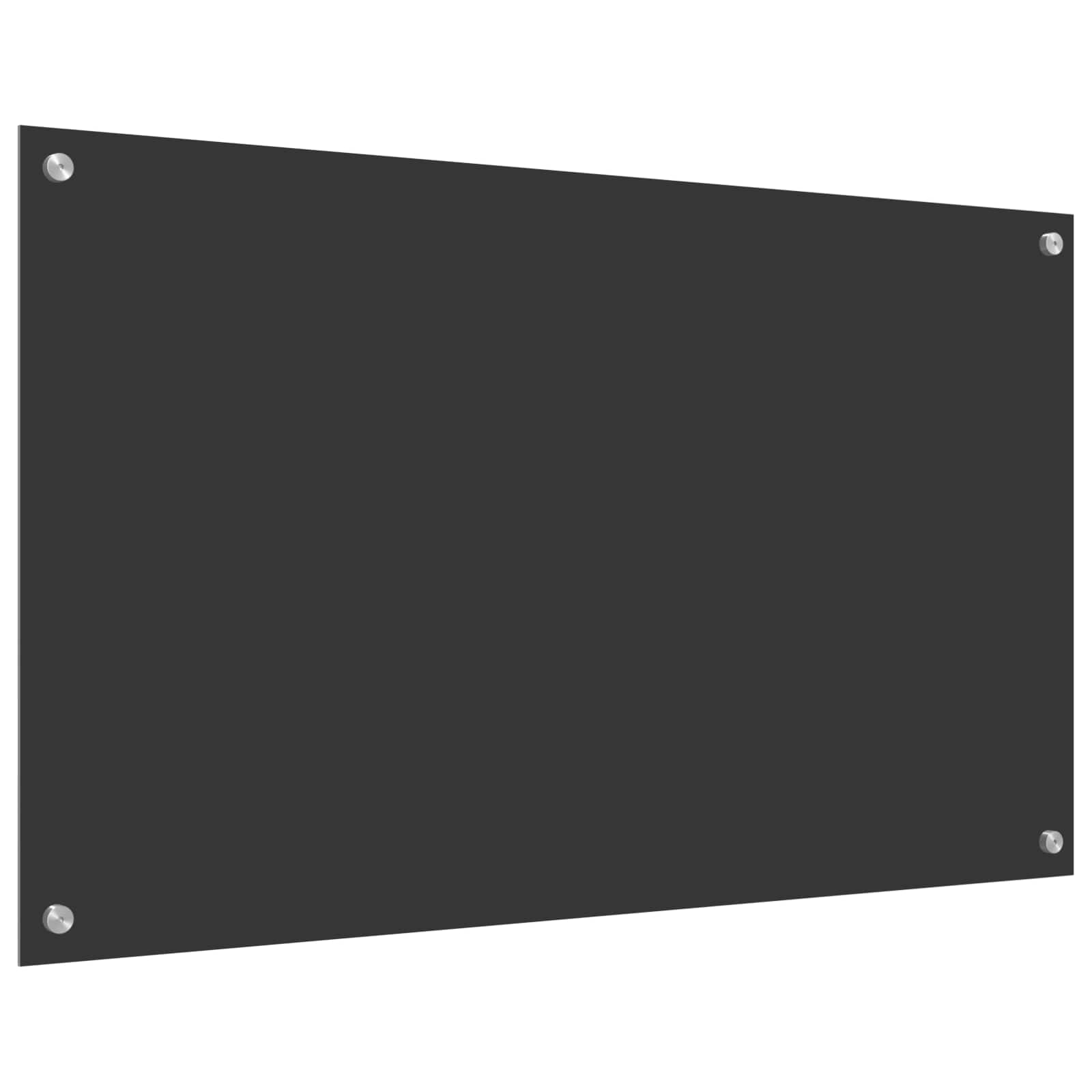 Kuhinjski zid Tamno siva 100 x 60 cm Staklo otporno na udarce