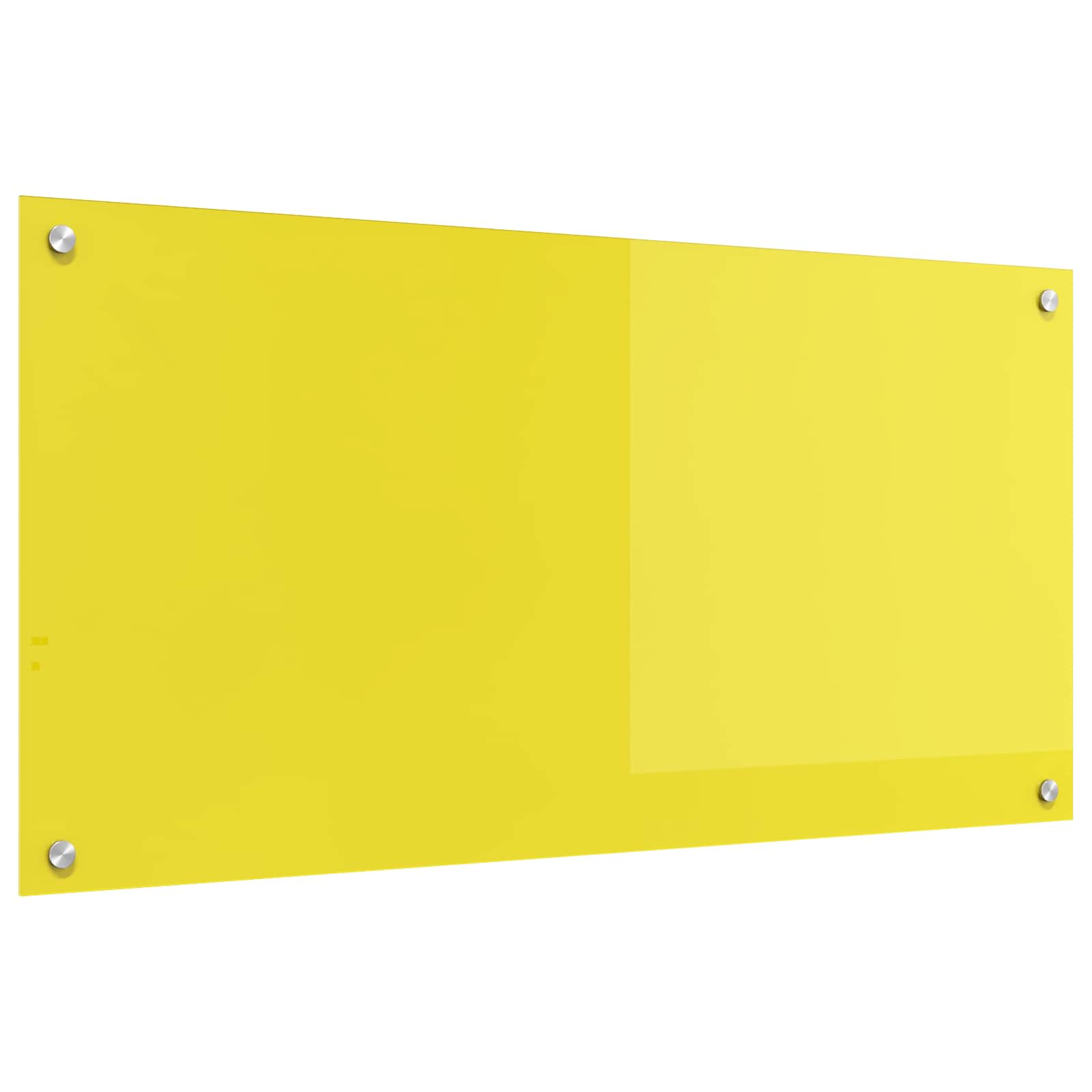 Kuhinjski zid Žuta 100 x 50 cm Staklo otporno na udarce