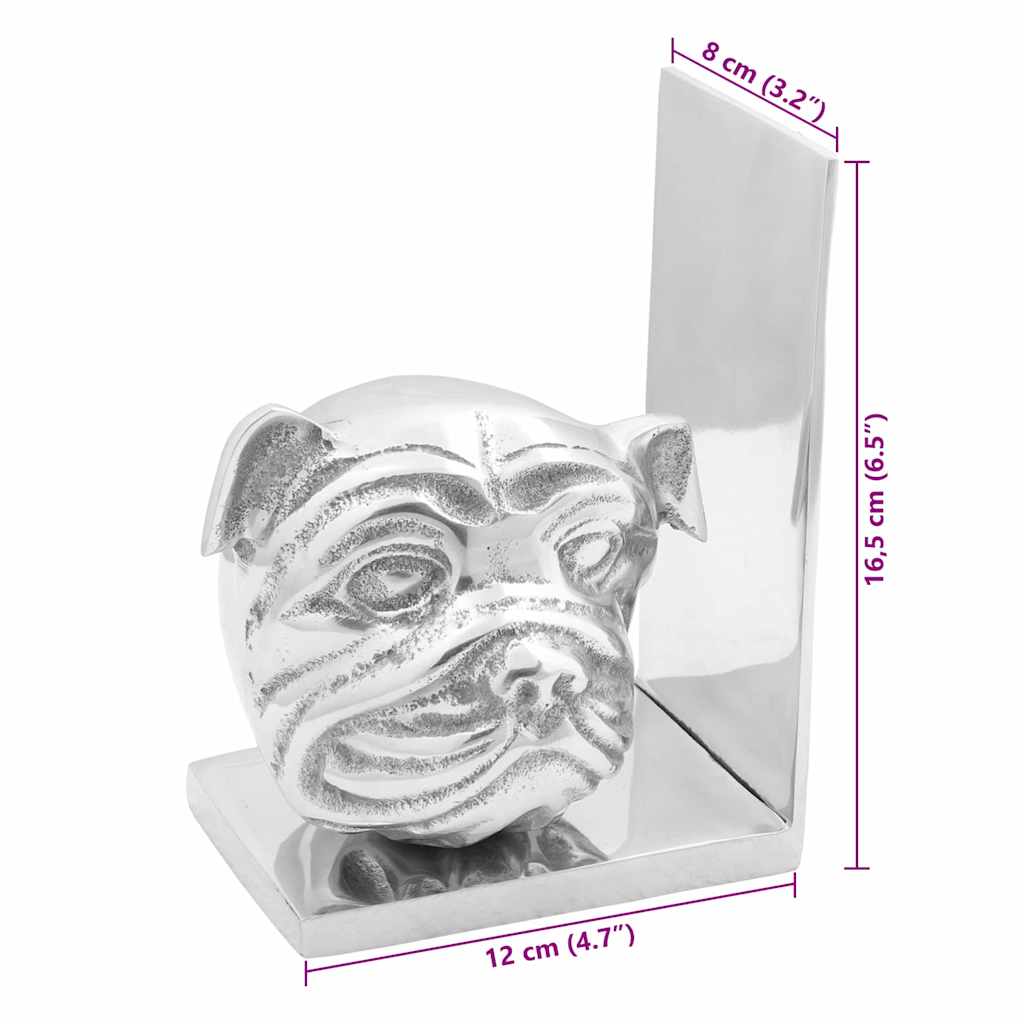 Držači za knjige 2 pcs Srebrno 8 x 12 x 16,5 cm Aluminij