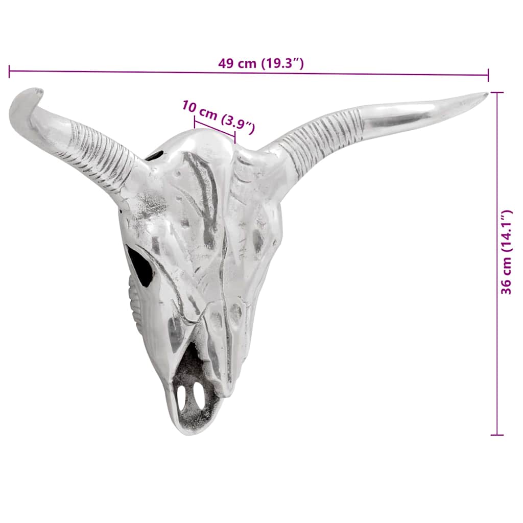 Lubanja bika Srebrno 49 x 10 x 36 cm Aluminij