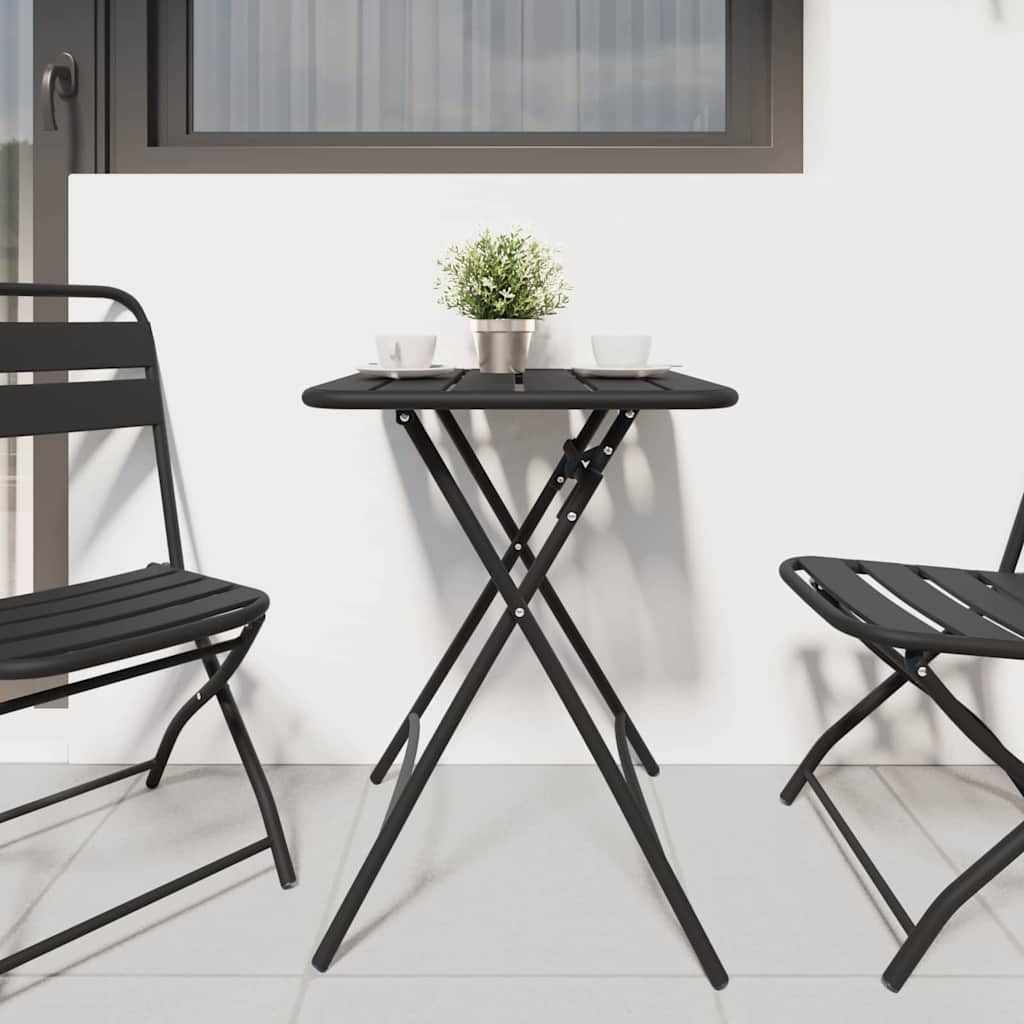 Bistro Stol Antracit 55 x 55 x 72,5 cm Čelik s prahom