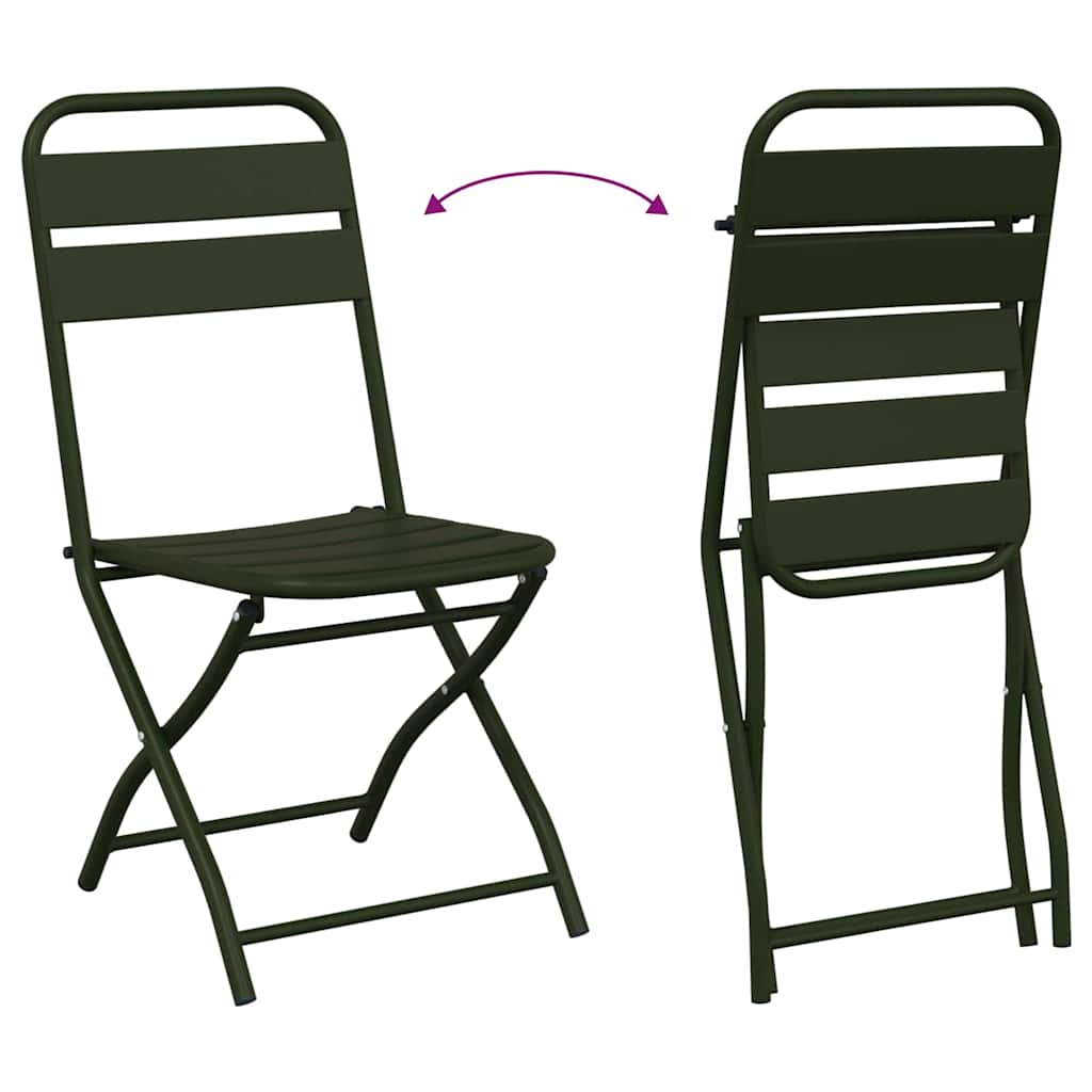 Bistro set 3 pcs Zelena Čelik