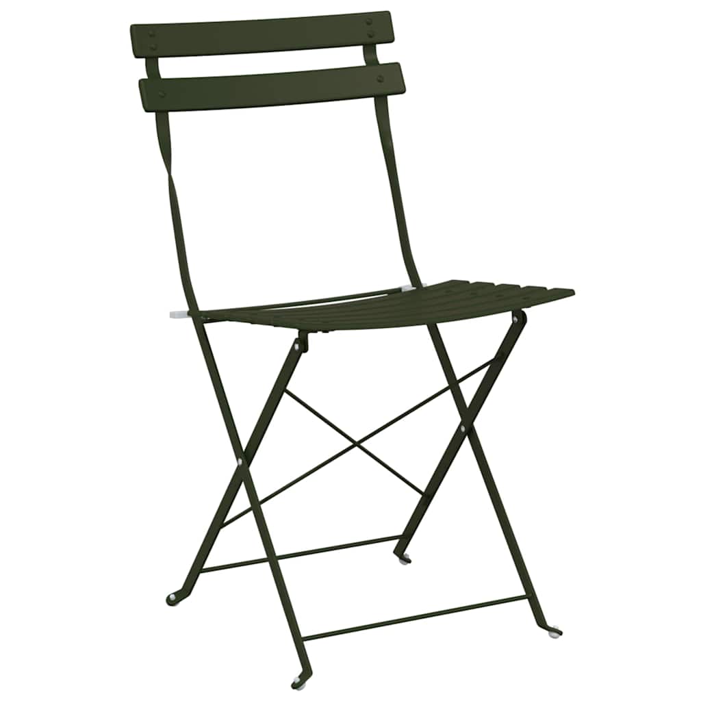 Sklopiva stolica za vrt 2 pcs Zelena 42 x 46 x 82cm Metal
