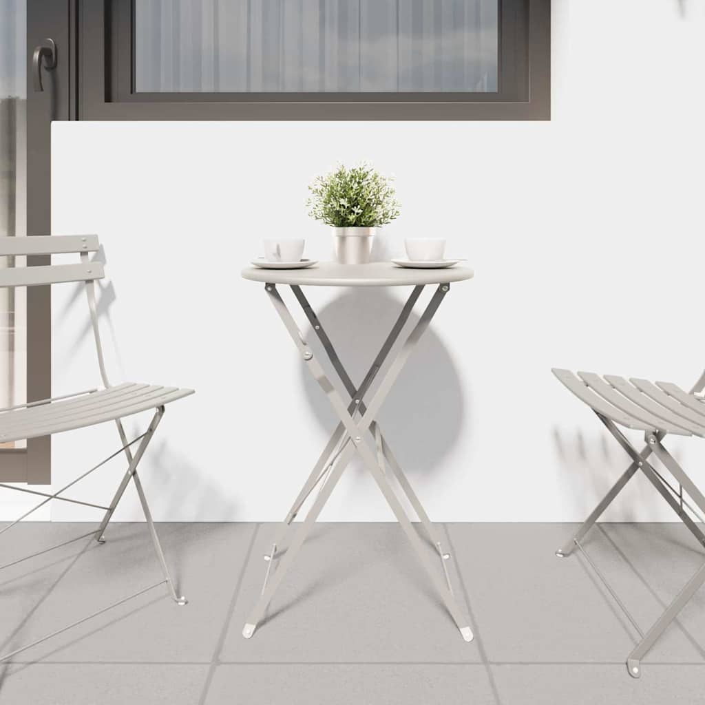 Bistro Stol Bež Ø 50 x 71 cm Čelik s prahom