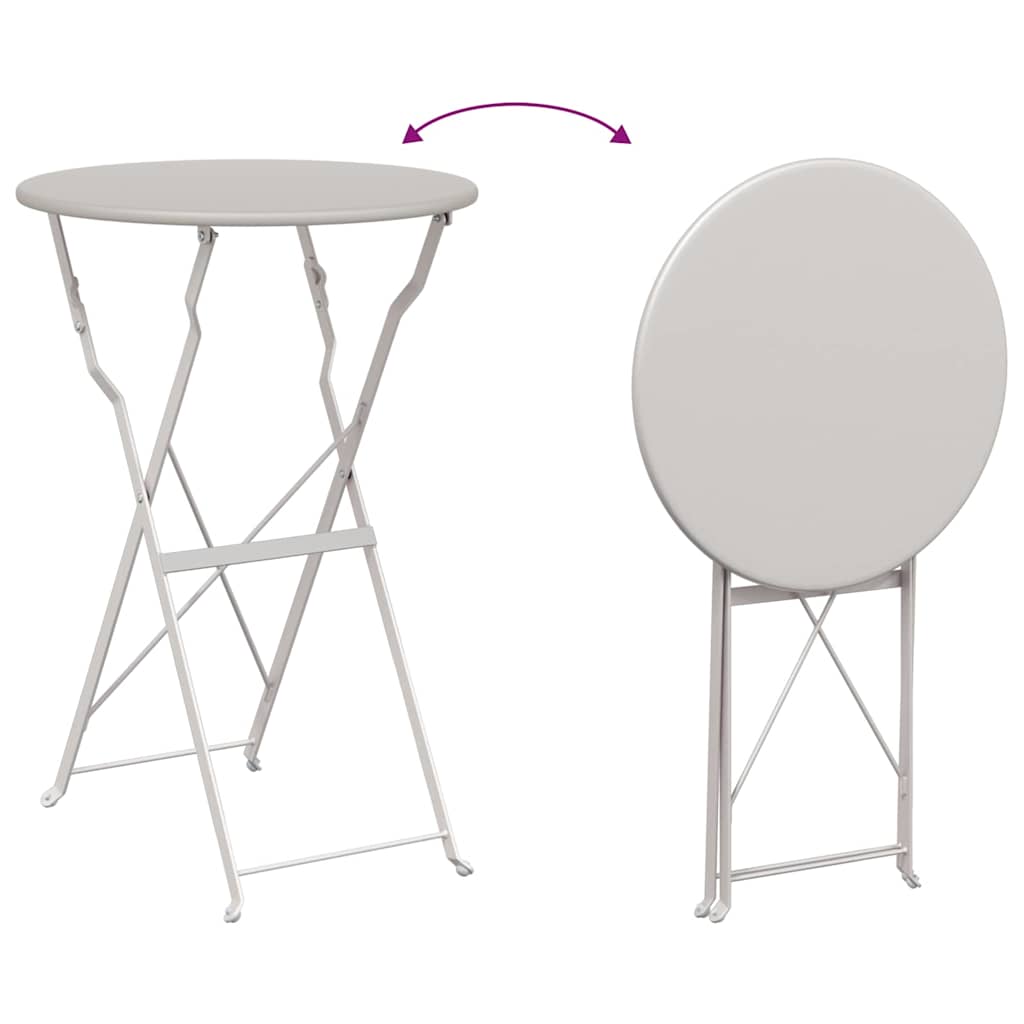 Bistro Stol Bež Ø 50 x 71 cm Čelik s prahom