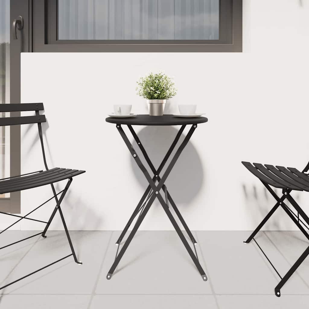 Bistro Stol Antracit Ø 50 x 71 cm Čelik s prahom