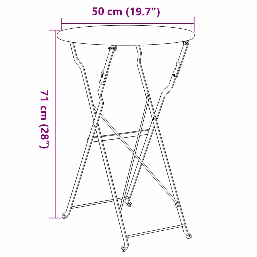 Bistro Stol Antracit Ø 50 x 71 cm Čelik s prahom