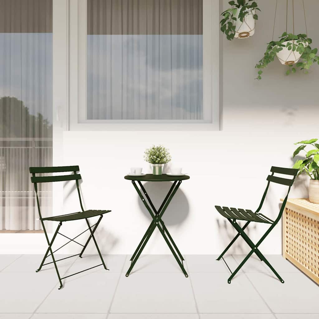 Sklopivi bistro set 3 pcs Šuma Čelik