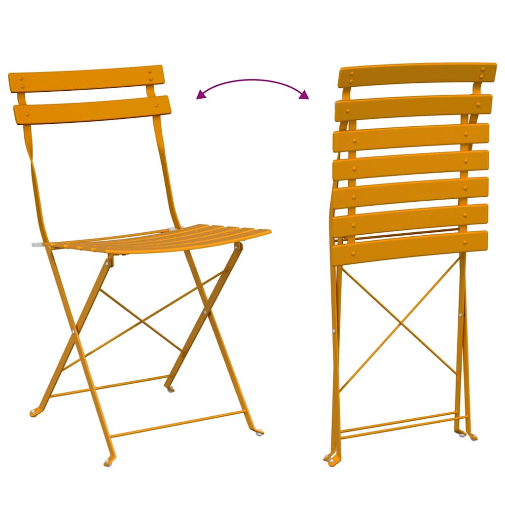 Sklopivi bistro set 3 pcs Gorušica Čelik