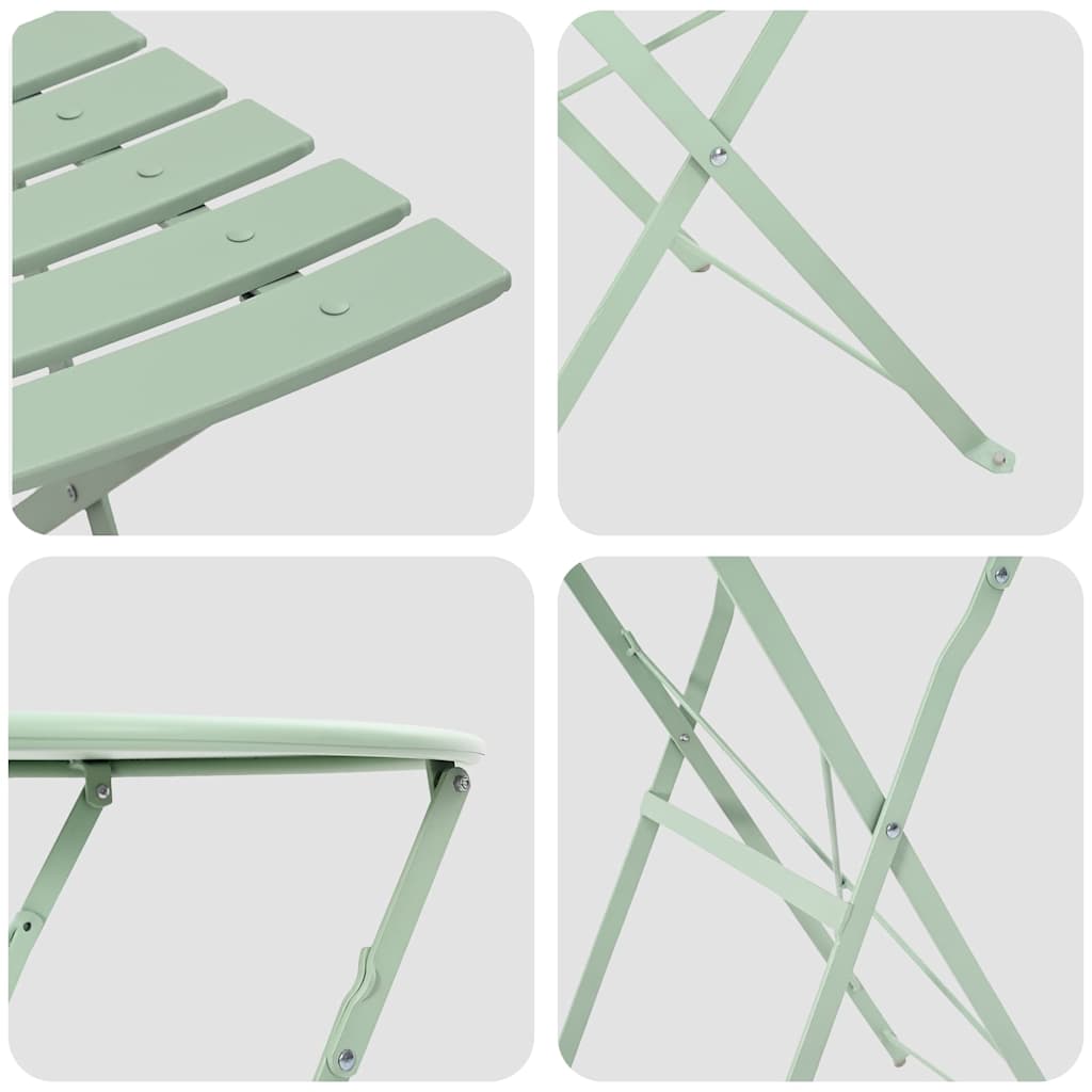 Sklopivi bistro set 3 pcs Morska pjena Čelik