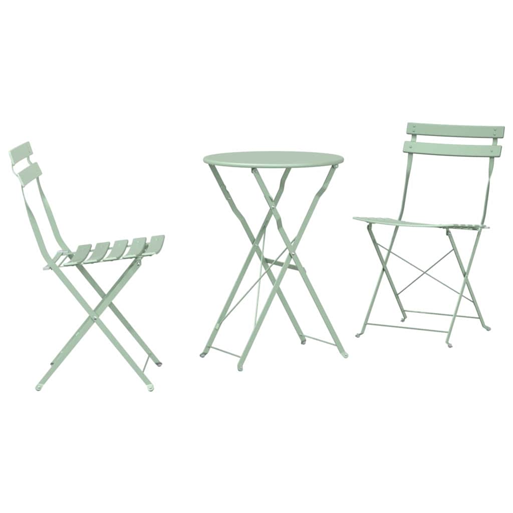 Sklopivi bistro set 3 pcs Morska pjena Čelik