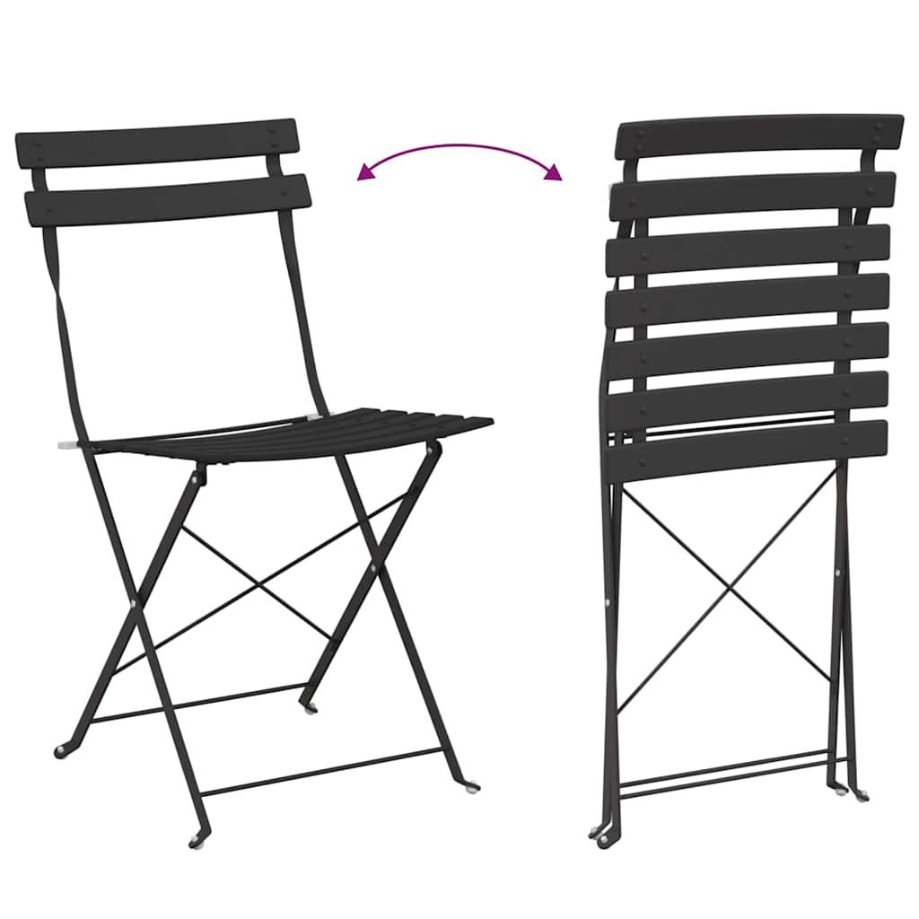 Sklopivi bistro set 3 pcs Antracit Čelik
