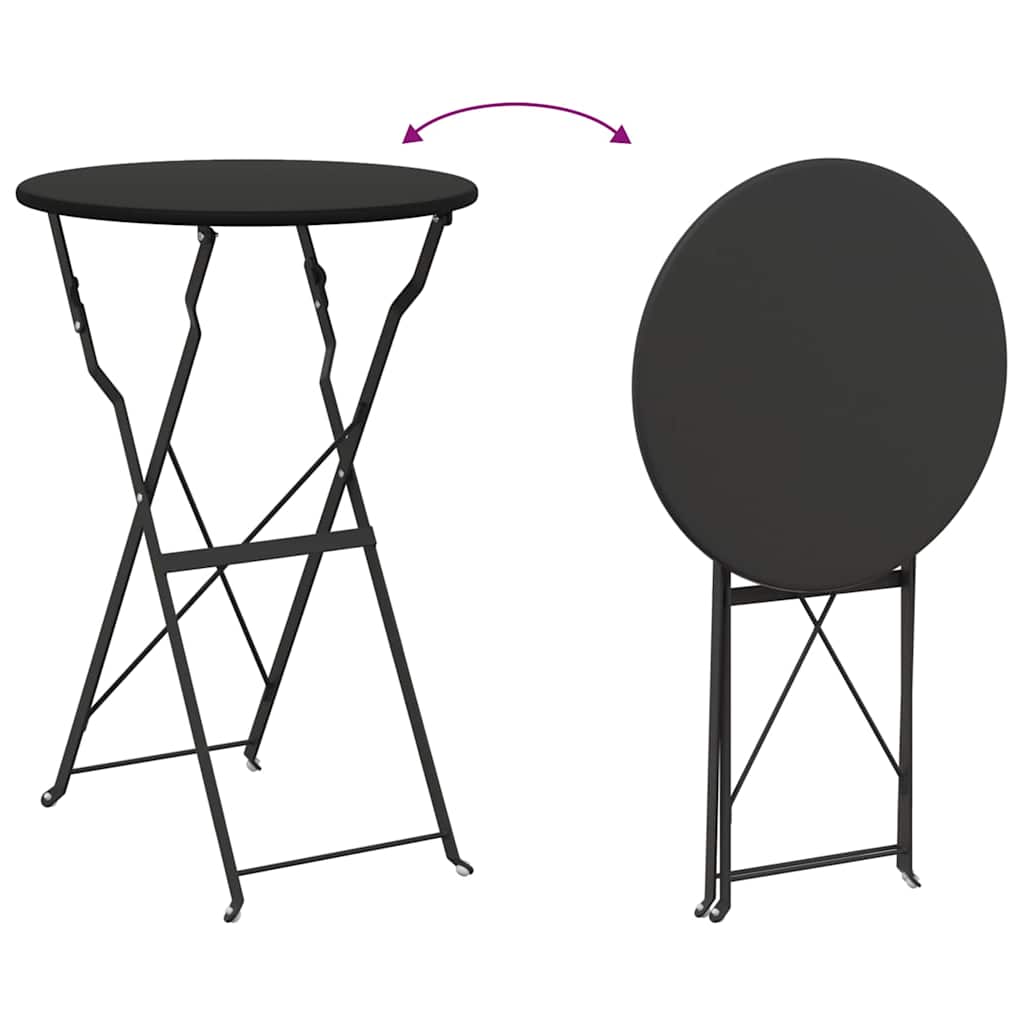 Sklopivi bistro set 3 pcs Antracit Čelik