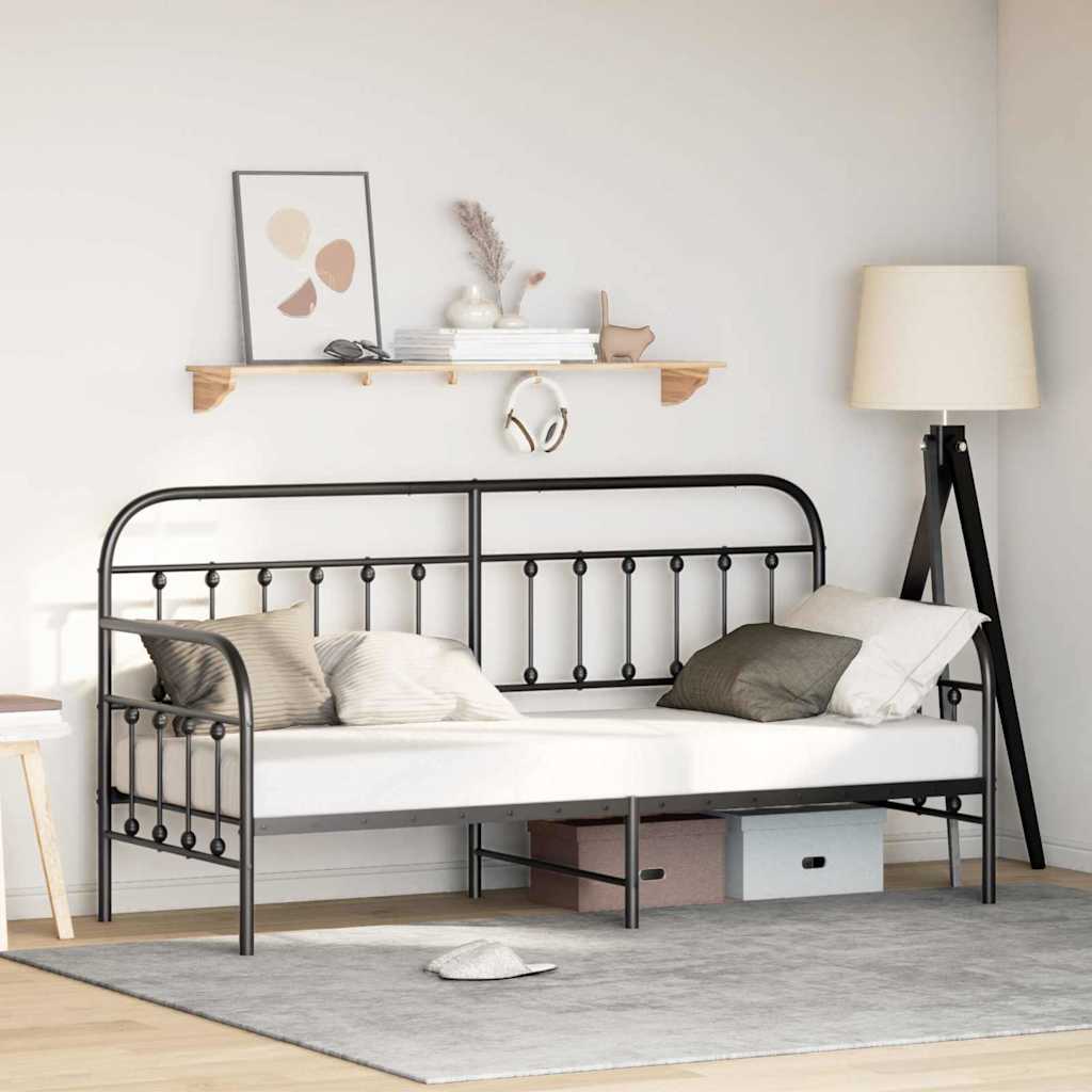 Krevet na kat Crna 80 x 200 cm Čelik s prahom premazan