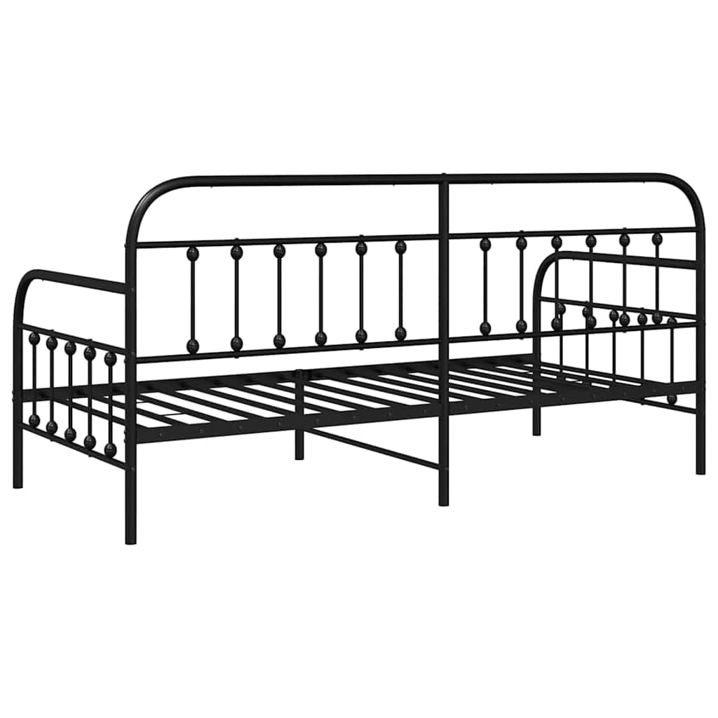 Krevet na kat Crna 100 x 200 cm Čelik s prahom premazan