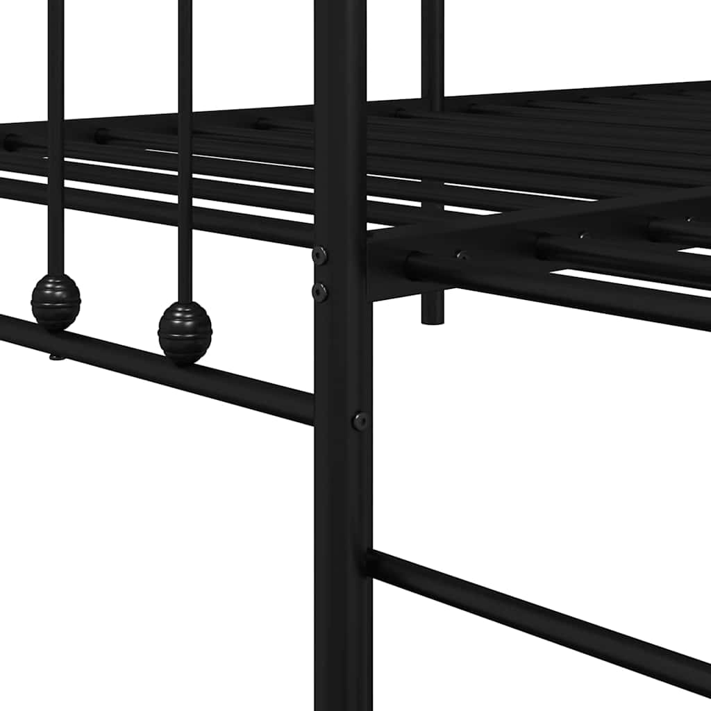 Krevet na kat Crna 90 x 190 cm Čelik s prahom premazan