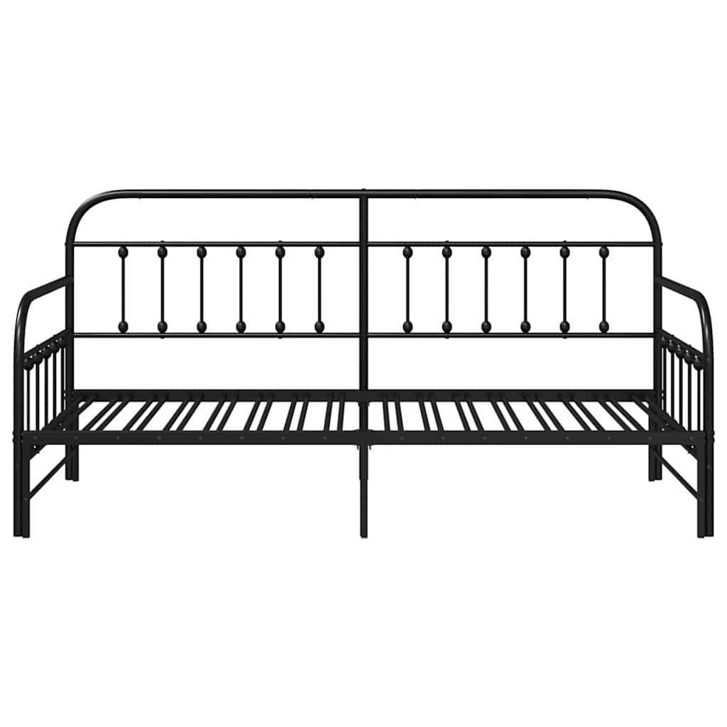Krevet na kat Crna 90 x 190 cm Čelik s prahom premazan