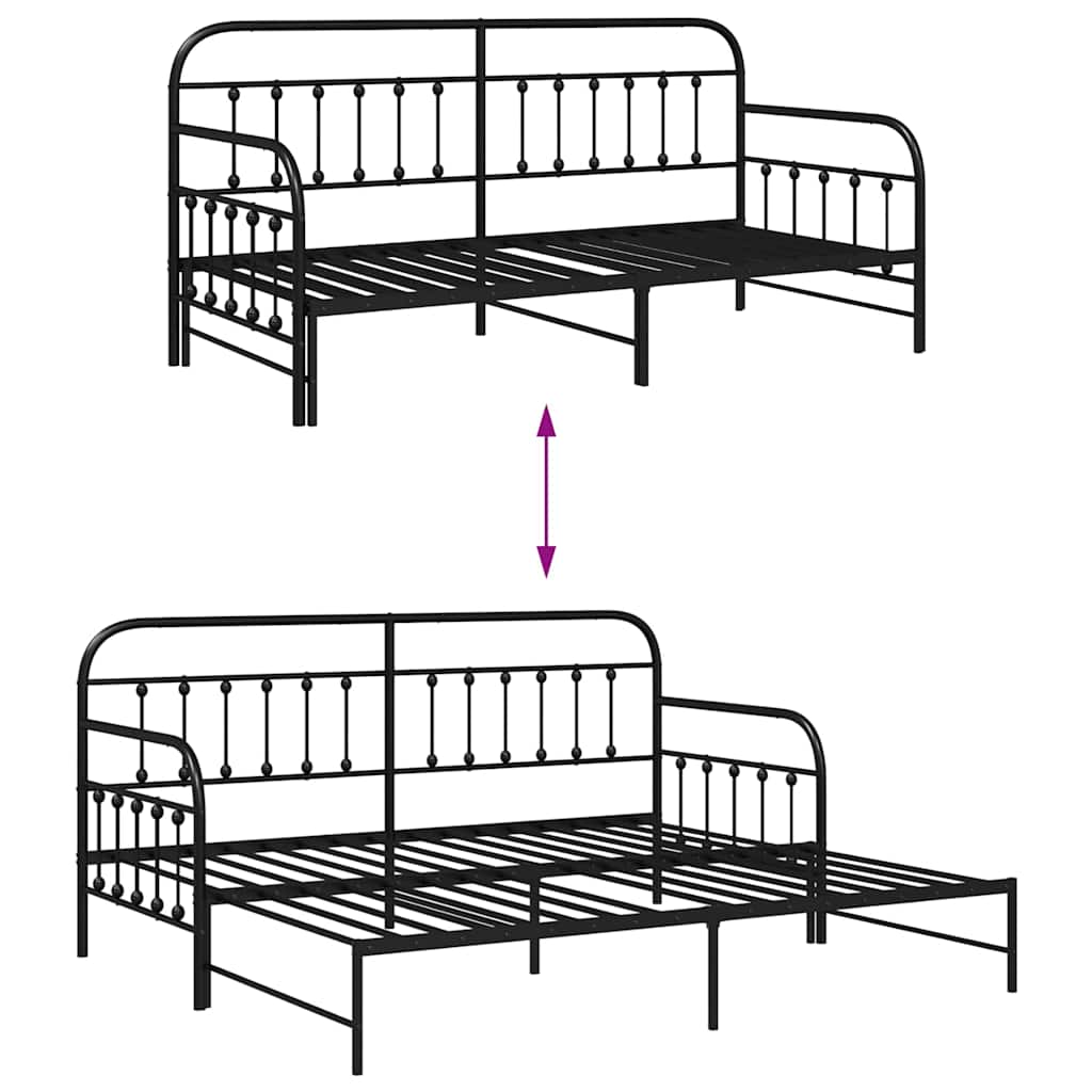 Krevet na kat Crna 90 x 190 cm Čelik s prahom premazan