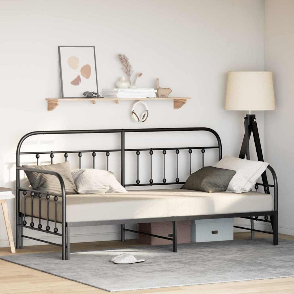 Krevet na kat Crna 100 x 200 cm Čelik s prahom premazan