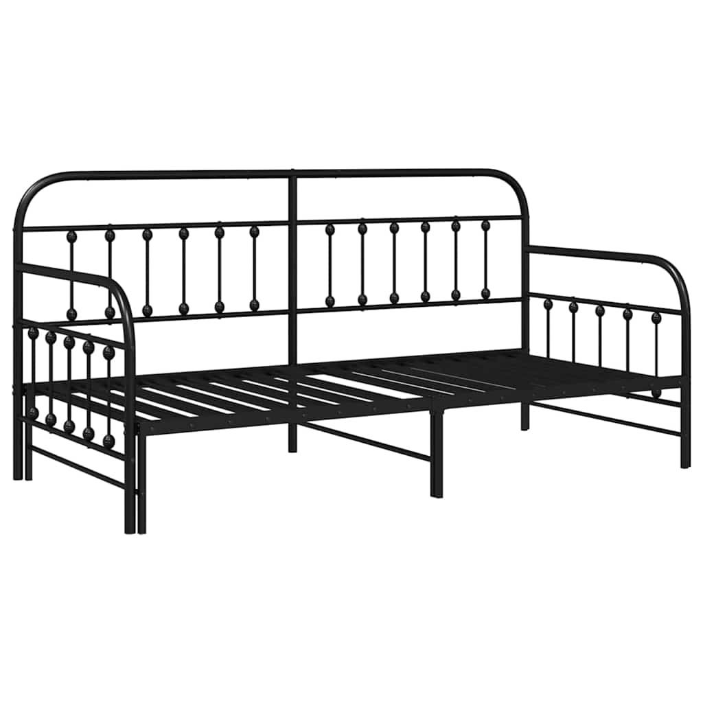 Krevet na kat Crna 100 x 200 cm Čelik s prahom premazan