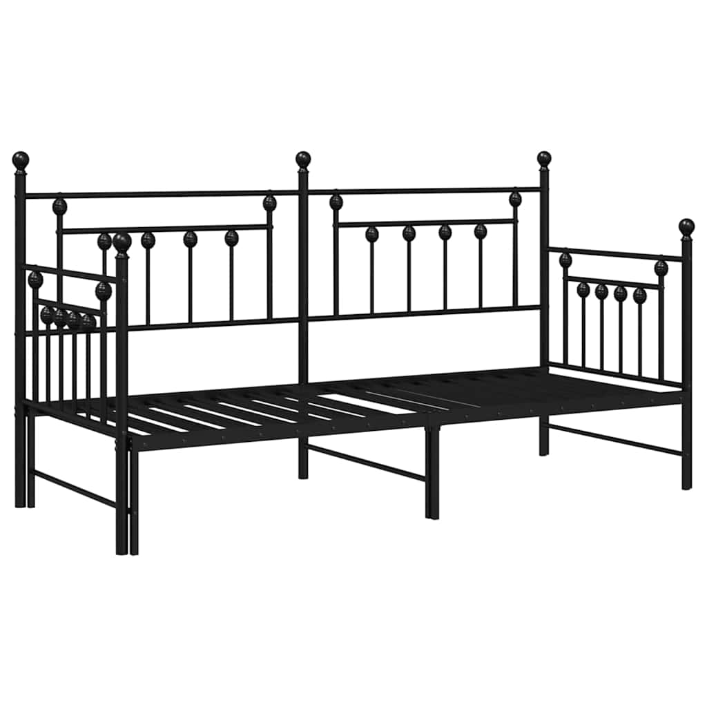 Krevet na kat Crna 75 x 190 cm Čelik