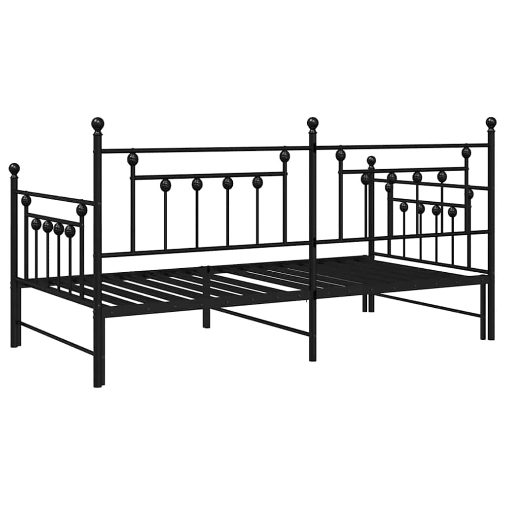 Krevet na kat Crna 90 x 190 cm Čelik
