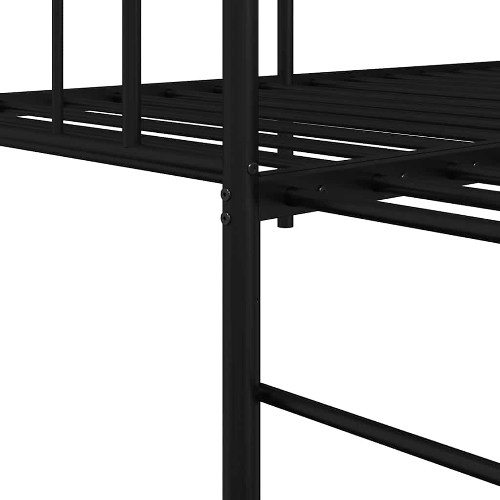 Krevet na kat Crna 90 x 200 cm Čelik