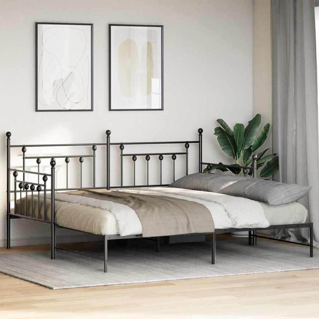 Krevet na kat Crna 90 x 200 cm Čelik