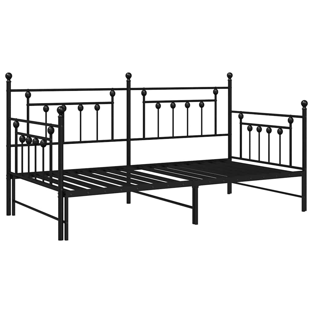 Krevet na kat Crna 90 x 200 cm Čelik