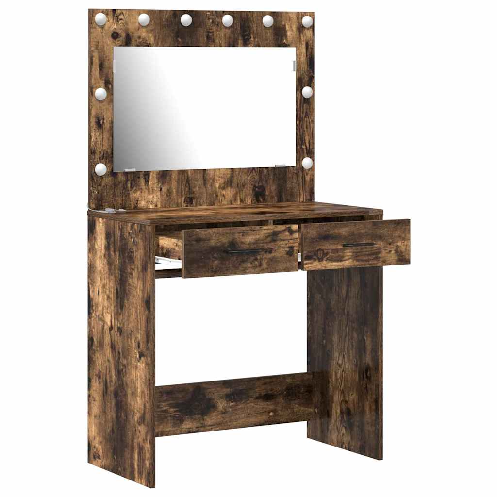 Toaletni stol s ladicama Dimljeni hrast 78,5 x 41 x 135 cm