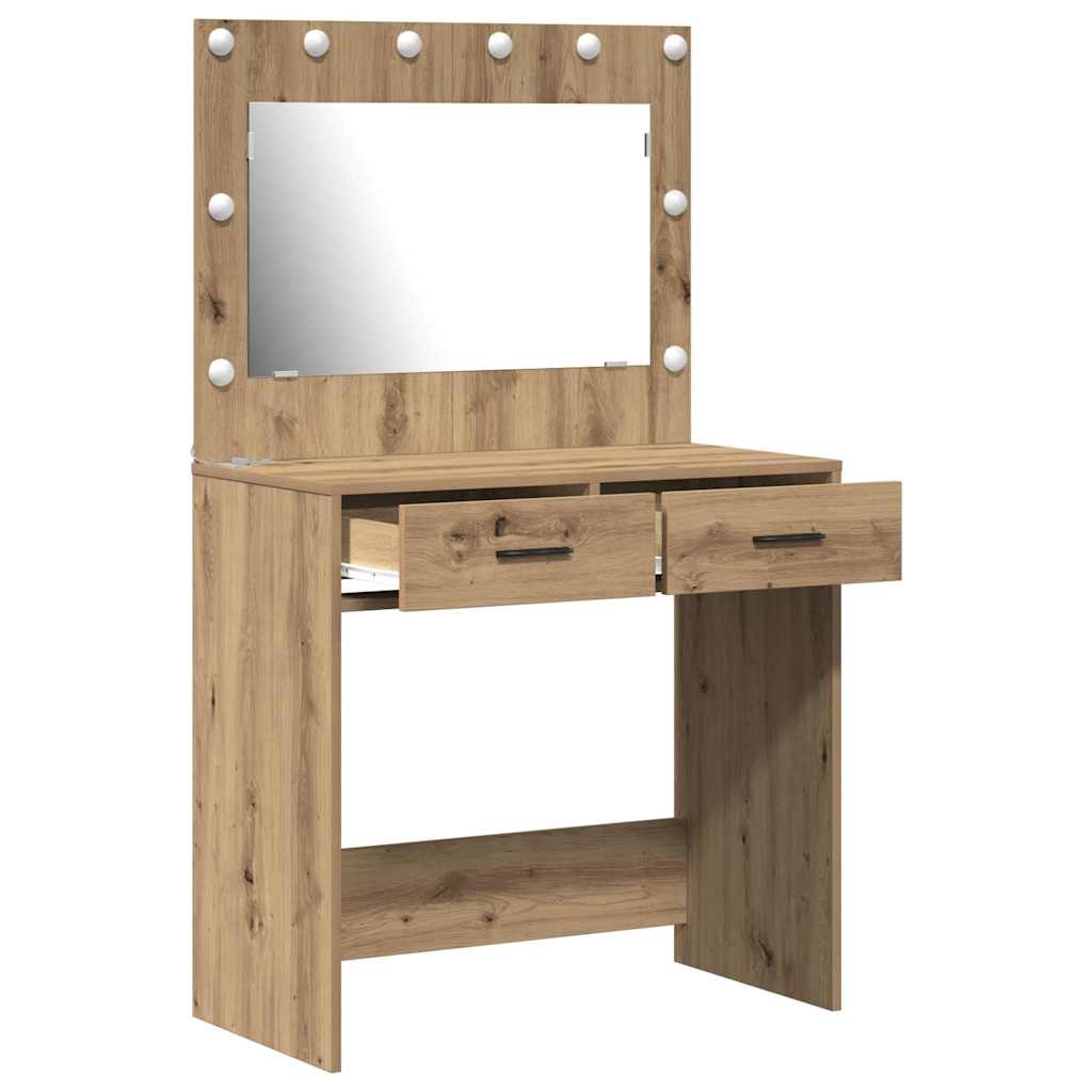 Toaletni stol s ladicama Umjetnički hrast 78,5 x 41 x 135 cm