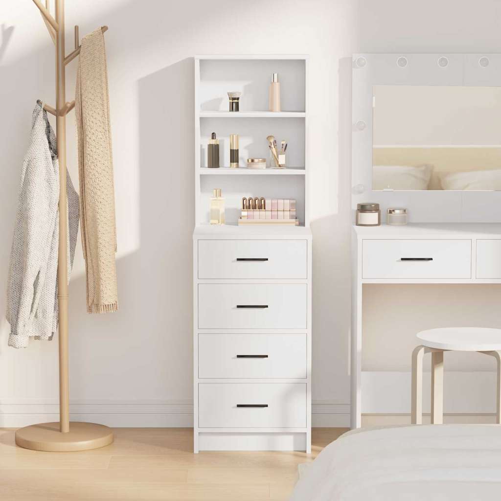 Highboard s ladicama Bijelo 40 x 41 x 135 cm Konstruirano drvo