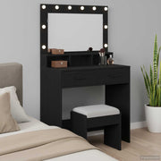 Toaletni stol Crni hrast 79 x 41 x 135 cm Konstruirano drvo