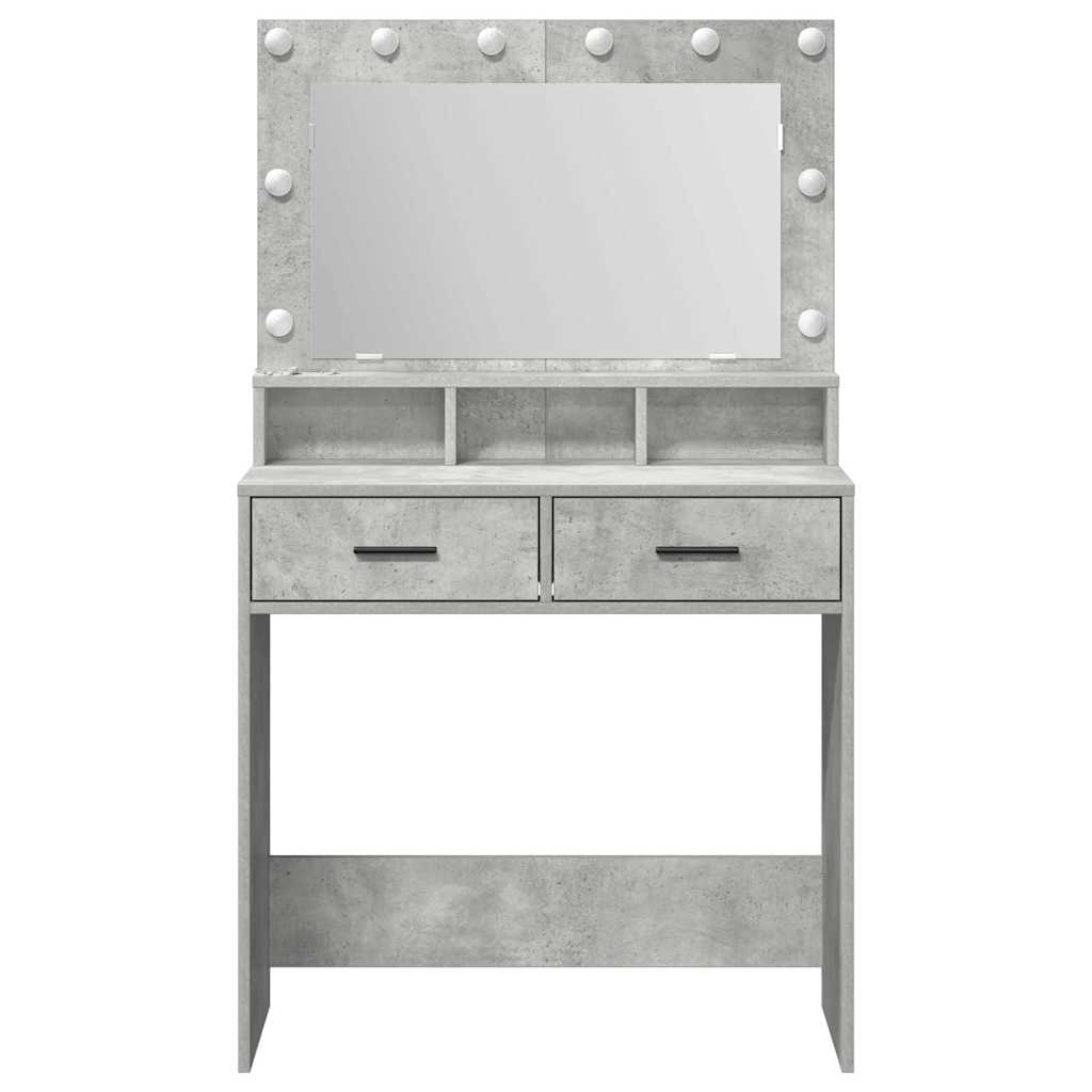 Toaletni stol Betonski sivi 79 x 41 x 135 cm Konstruirano drvo