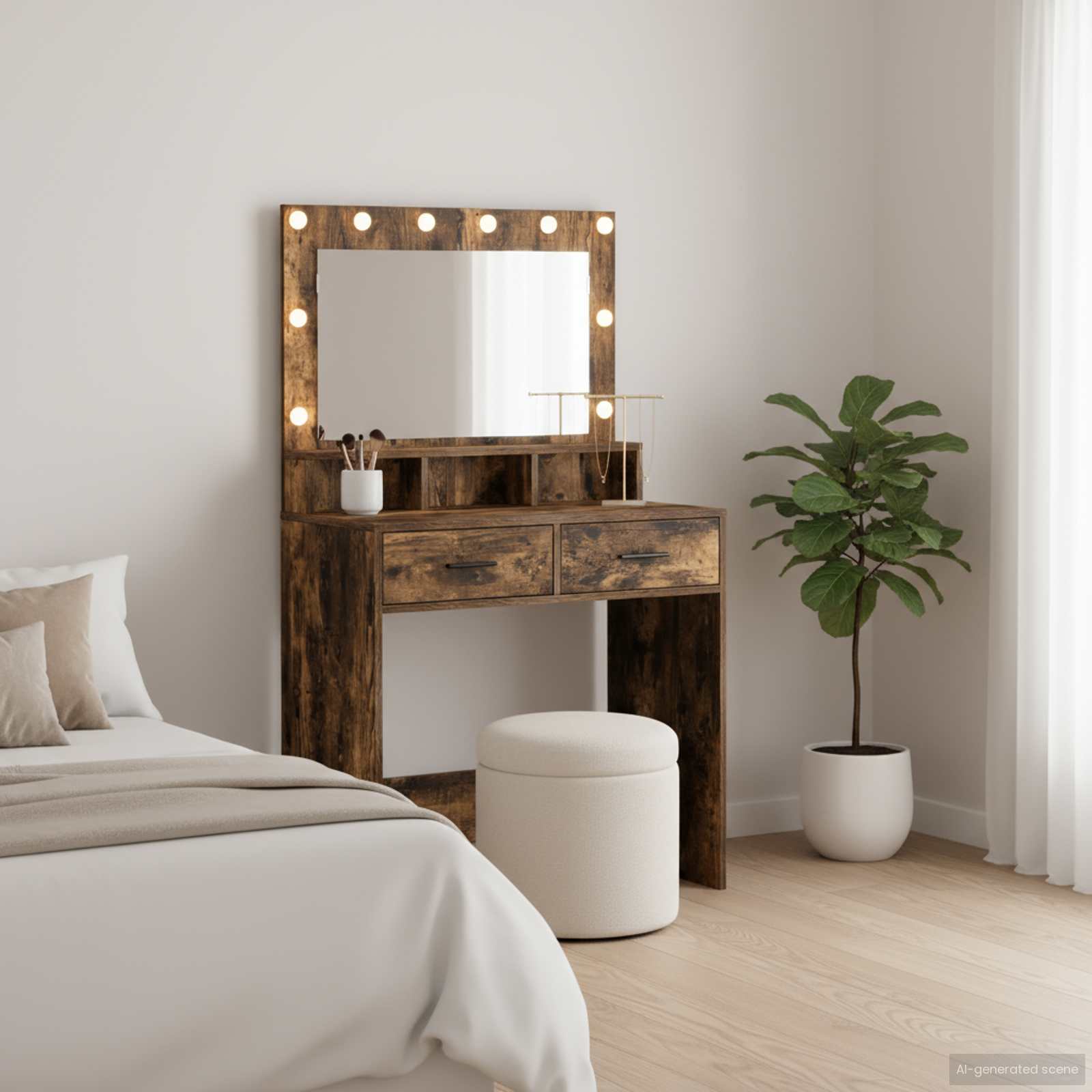 Toaletni stol Dimljeni hrast 79 x 41 x 135 cm Konstruirano drvo