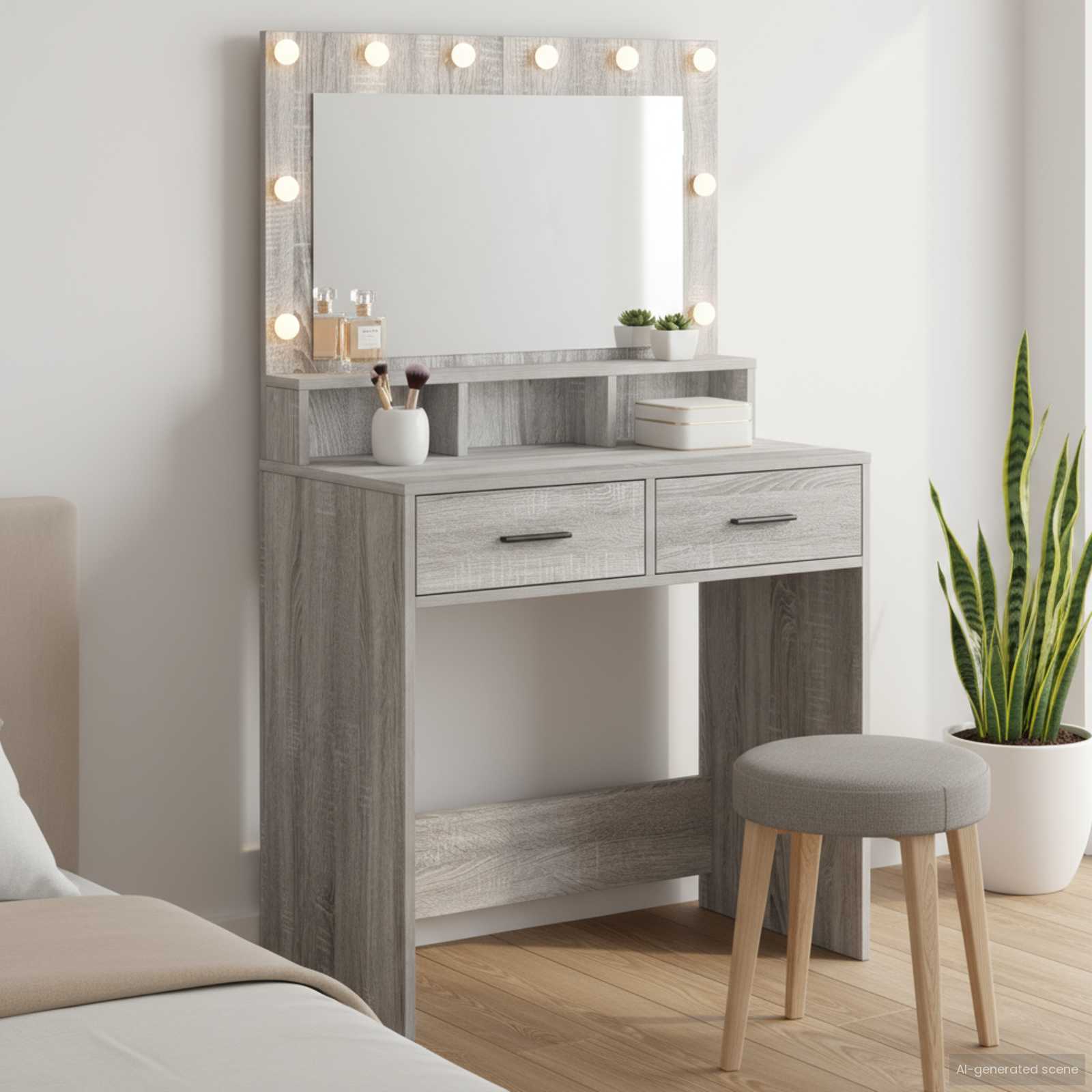 Toaletni stol Siva Sonoma 79 x 41 x 135 cm Konstruirano drvo