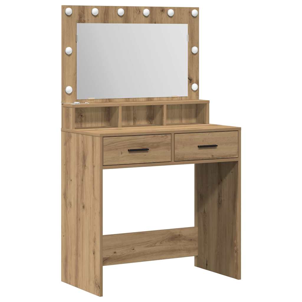 Toaletni stol s ladicama Umjetnički hrast 79 x 41 x 135 cm
