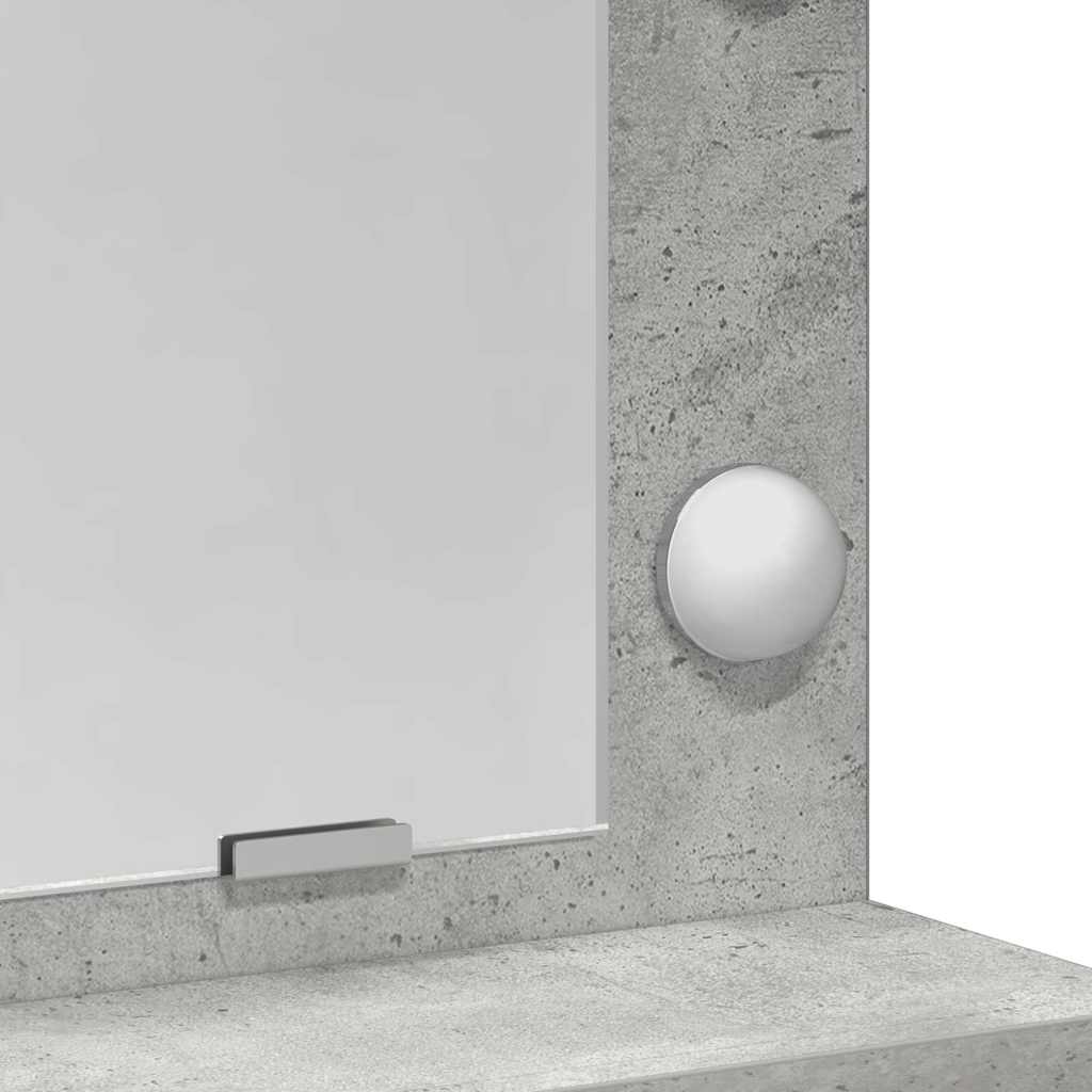 Toaletni stol s policom Betonski sivi 78,5 x 41 x 135 cm